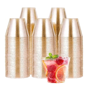 Foto 1 | Foto 1 | Vasos De 9 Oz Desechables Elegantes Para Fiesta 100 Pzs, Dorado
