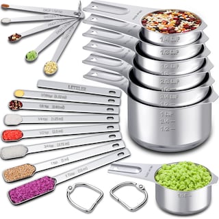 Foto 1 | Foto 1 | Juego De Tazas Y Cucharas Medidoras Ewfen De Acero Inoxidable, 20 Piezas - Venta Internacional.