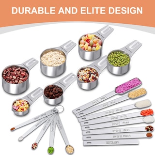 Foto 3 | Foto 3 | Juego De Tazas Y Cucharas Medidoras Ewfen De Acero Inoxidable, 20 Piezas - Venta Internacional.