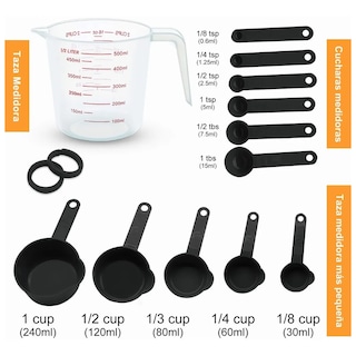 Foto 2 | Foto 2 | Juego De Tazas Cucharas Medidora 11pc Para Cocina Repostería Lab.g Multicolor