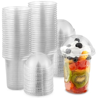 Foto 1 | Foto 1 | Vasos De Plástico Para Postres Stock Your Home 350 Ml Con Tapas (juego De 50) - Venta Internacional.