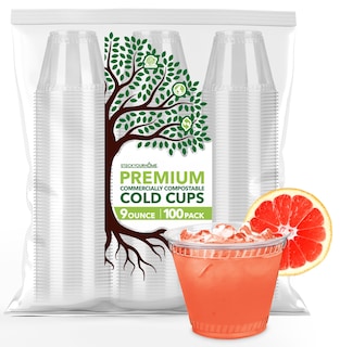 Foto 1 | Foto 1 | Vasos Para Bebidas Frías Stock Your Home 9 Oz (266 Ml) Compostables (paquete De 100) - Venta Internacional.
