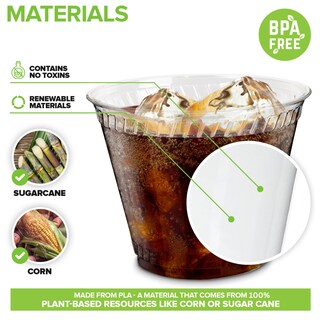 Foto 3 | Foto 3 | Vasos Para Bebidas Frías Stock Your Home 9 Oz (266 Ml) Compostables (paquete De 100) - Venta Internacional.
