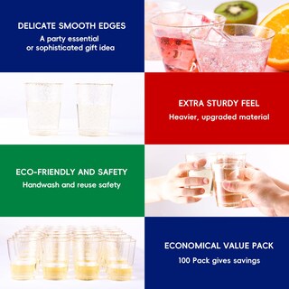 Foto 3 | Foto 3 | Vasos De Plástico Jolly Chef  14 Onzas  Purpurina Dorada  Paquete De 100 - Venta Internacional.