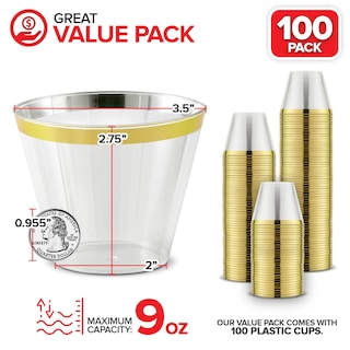 Foto 2 | Foto 2 | Vasos De Plástico Desechables Stock Your Home 270 Ml (paquete De 100) - Venta Internacional.