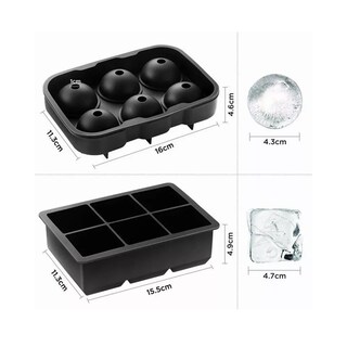 Foto 2 | Foto 2 | Molde Para Hielo Esferas Y Cubos Grandes 2 Piezas Negro