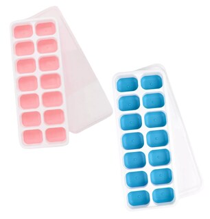 Foto 1 | Foto 1 | Molde Para Hielos Con Tapa Cubitos Charolas 2 Juego Rosa Y Azul
