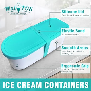 Foto 7 | Foto 7 | Recipientes para Helados Walfos 1.5 L Reutilizables con Tapas de Silicona 2 Unidades - Venta Internacional