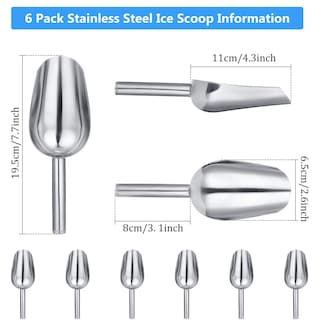 Foto 2 | Foto 2 | Cuchara para Hielo de Acero Inoxidable 6 Piezas- Venta Internacional