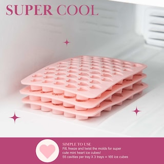 Foto 6 | Foto 6 | Juego De Bandejas Para Minicubitos De Hielo Paris Hilton Con Forma De Corazón, 6 Piezas, Color Rosa - Venta Internacional.