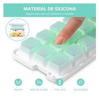 Foto 5 | Foto 5 | Recipiente Molde Hielera + Bandeja De Cubos De Hielo Lab.g Verde Blanco