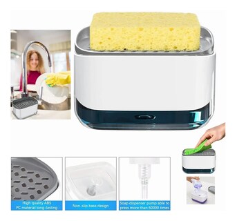 Foto 3 | Foto 3 | Dispensador De Jabón Para Cocina Con Jabonera 2 En 1