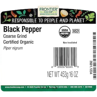 Foto 2 | Foto 2 | Molido Grueso Orgánico Black Pepper Frontier Co-op 454 G - Venta Internacional.