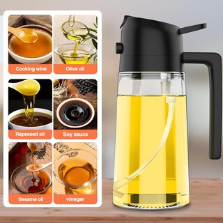 Foto 4 | Foto 4 | Dispensador De Aceite Y Pulverizador De 470 Ml Para Cocinar En La Cocina, Color Amarillo - Venta Internacional.