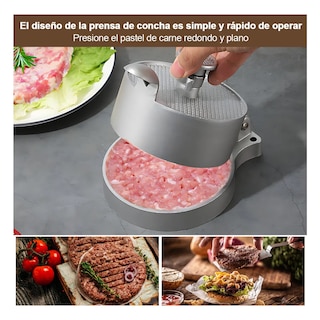 Foto 4 | Foto 4 | Prensa Carne Para Hamburguesas Molde Grosor Ajustable Eo Safe Imports Esi-20678 Gris
