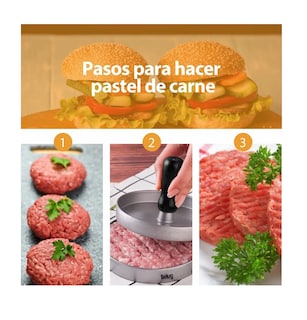 Foto 2 | Foto 2 | Juego De Prensa Prensara Hamburguesas Molde Con 150 Papeles Plata