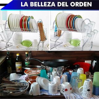 Foto 8 | Foto 8 | Escurridor de Trastes Rd Royal Cook M16146 color Plateado de 2 Niveles de 18\" con Porta Vasos