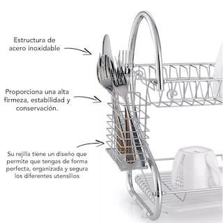 Foto 2 | Foto 2 | Escurridor de Platos Aquila 2 Niveles 16'' Cromado