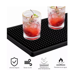 Foto 2 | Foto 2 | Kit 2pzs Tapete Para Bar Barra Escurridor Barman 45*30cm Negro