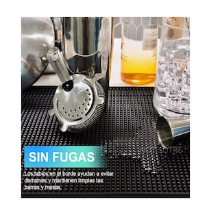 Foto 3 | Foto 3 | Kit 2pzs Tapete Para Bar Barra Escurridor Barman 45*30cm Negro