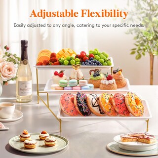 Foto 7 | Foto 7 | Bandeja Lifewit De Plástico Con 3 Niveles Para Fiestas, 35,5 X 21 Cm, Color Blanco - Venta Internacional.