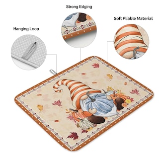 Foto 3 | Foto 3 | Alfombrilla Para Secar Platos Loopop, Otoño, Acción De Gracias, Calabaza, 45 X 60 Cm - Venta Internacional.