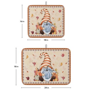 Foto 5 | Foto 5 | Alfombrilla Para Secar Platos Loopop, Otoño, Acción De Gracias, Calabaza, 45 X 60 Cm - Venta Internacional.
