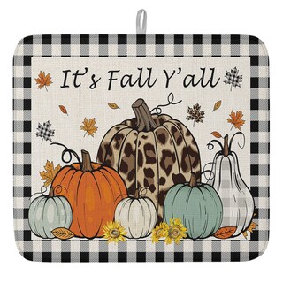 Foto 1 | Foto 1 | Alfombrilla Para Secar Platos Loopop, Otoño, Acción De Gracias, Calabaza, 45 X 60 Cm - Venta Internacional.