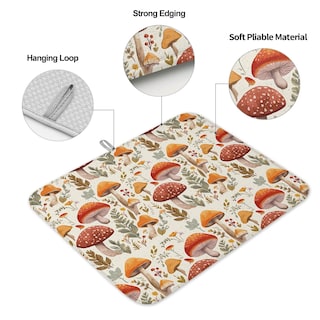 Foto 3 | Foto 3 | Tapete Para Secar Platos Loopop, Absorbente De Hongos, Otoño Y Acción De Gracias - Venta Internacional.