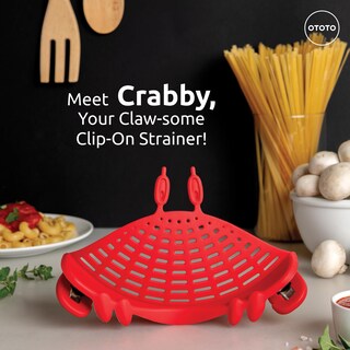 Foto 3 | Foto 3 | Colador Con Clip Ototo Crabby De Silicona Y Acero Inoxidable Color Rojo - Venta Internacional.