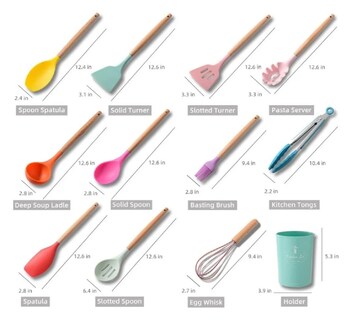 Foto 2 | Foto 2 | Set de 12 Espátulas y Brochas Malubero de Silicona Antiadherente Multicolor