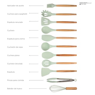 Foto 5 | Foto 5 | KOCHSTELLE Juego de Utensilios de Cocina Color Verde, Silicón con Madera 13 piezas