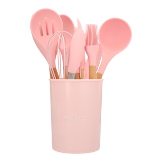 Foto 1 | Foto 1 | Utensilios de Cocina de Silicon con Soporte Kochstellle color Rosa 12 Piezas