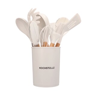 Foto 1 | Foto 1 | KOCHSTELLE Juego de Utensilios de Cocina Color Blanco, Silicón con Madera 13 piezas