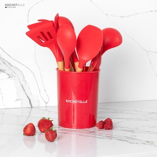Foto 5 | Foto 5 | KOCHSTELLE Juego de Utensilios de Cocina Color Rojo, Silicón con Madera 13 piezas