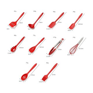 Foto 3 | Foto 3 | Juego Utensilios de Cocina Shop Mall color Rojo de Silicona con 12 Piezas