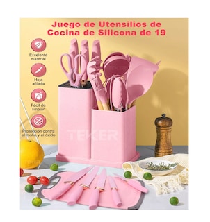 Foto 2 | Foto 2 | Juego de Utensilios de Cocina Belug color Rosa 19 Piezas