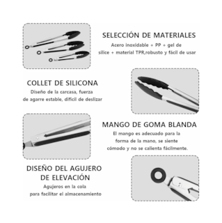Foto 4 | Foto 4 | Pinzas Belug de Acero Inoxidable 3 Piezas
