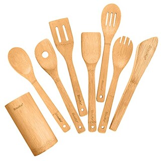 Foto 8 | Foto 8 | Venta Internacional - Juego De Utensilios De Cocina Blauke De Madera De Bambú, Paquete De 8 Con Soporte