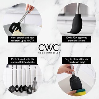 Foto 3 | Foto 3 | Juego De Utensilios De Cocina Cook With Color Silicone De 10 Piezas, Color Negro - Venta Internacional.