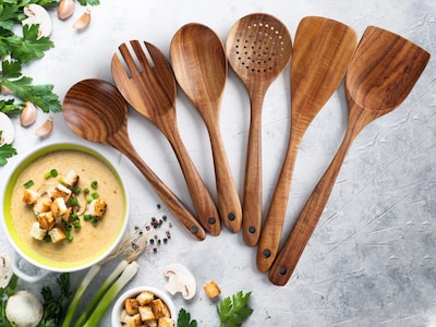 Foto 5 | Foto 5 | Juego De Cucharas De Madera Zulay Kitchen, Madera De Teca, 6 Piezas - Venta Internacional.