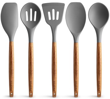 Foto 1 | Foto 1 | Set De Utensilios De Cocina Zulay De Silicona Antiadherente Con Madera De Acacia - Venta Internacional.