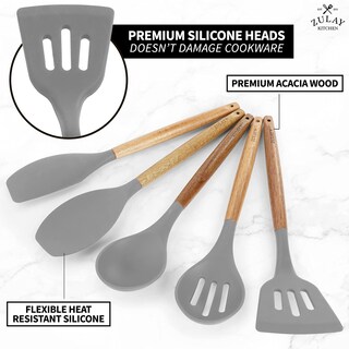 Foto 2 | Foto 2 | Set De Utensilios De Cocina Zulay De Silicona Antiadherente Con Madera De Acacia - Venta Internacional.