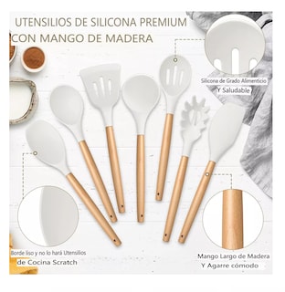 Foto 4 | Foto 4 | Set De Utensilios Para Cocina Utensilios De Silicon Cocina 14 Psz Beige