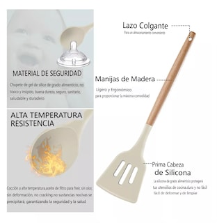 Foto 3 | Foto 3 | Set De Utensilios Para Cocina Utensilios De Silicon Cocina 14 Psz Beige