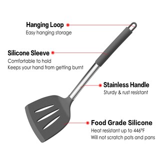 Foto 3 | Foto 3 | Juego De Utensilios De Cocina Lianyu De 15 Piezas Con Soporte De Silicona Gris - Venta Internacional.