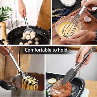 Foto 6 | Foto 6 | Juego De Utensilios De Cocina Lianyu De 15 Piezas Con Soporte De Silicona Gris - Venta Internacional.