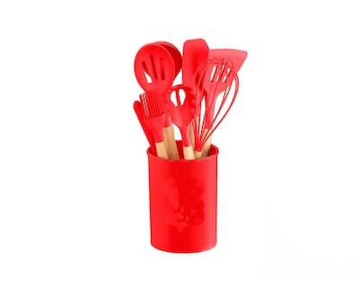 Foto 3 | Foto 3 | Utensilios Silicona 12 Set Cocina Espatulas Rojo