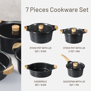 Foto 2 | Foto 2 | Juego De Utensilios De Cocina Carote, 7 Piezas, Antiadherentes, De Inducción, Color Negro - Venta Internacional.