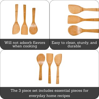 Foto 2 | Foto 2 | Juego De Cucharas Para Utensilios De Cocina Imusa Usa, 3 Piezas, Bambú - Venta Internacional.
